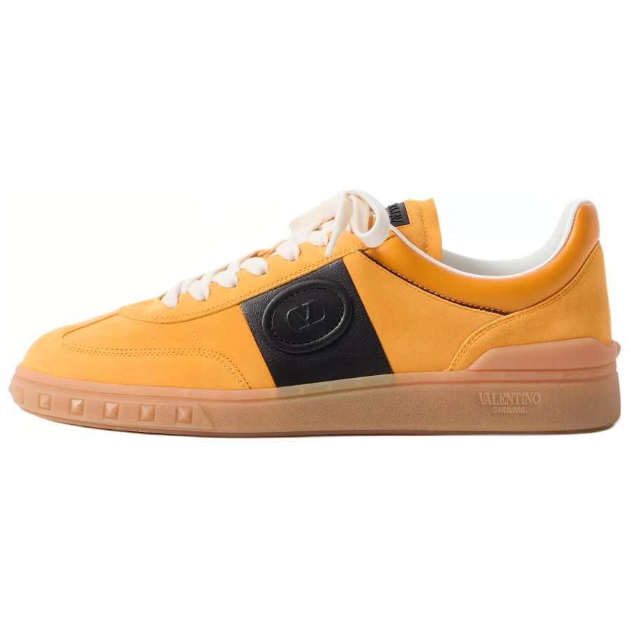 Valentino UPVILLAGE Leather Low top Skateboard Shoes Men's Yellow