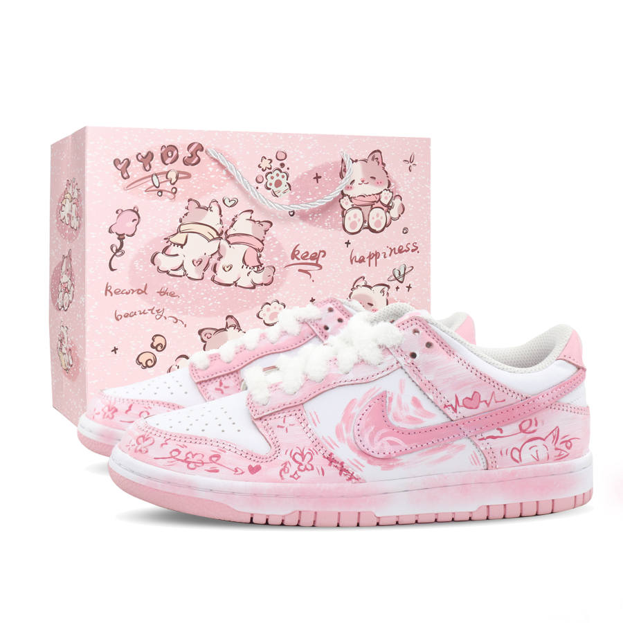 Nike Nike Dunk Velvet Trail, Shopping Bag Cushioning Abrasion Resistant Low top Skateboard Shoes Pink