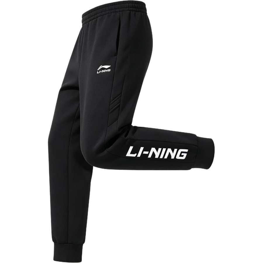 Li-Ning Li Ning Knitted Sweatpants Men's Black Breathable Cotton Like Thin Cuffed Pants