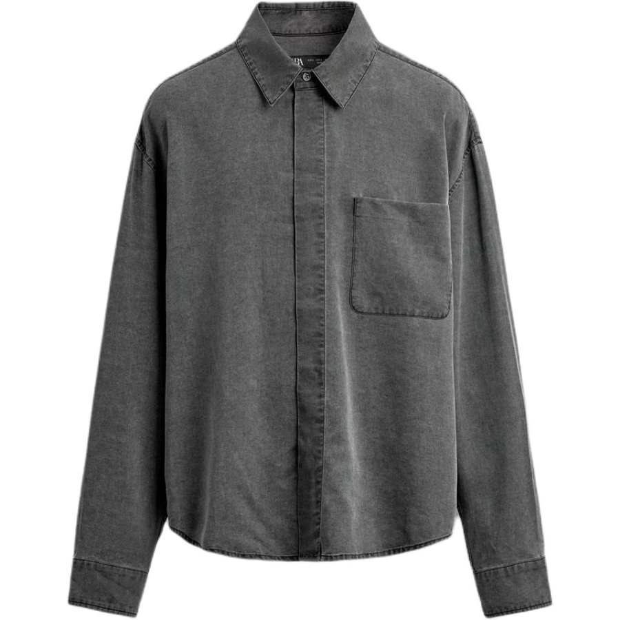 ZARA Shirts Men's Gray Lapel Moderate Other