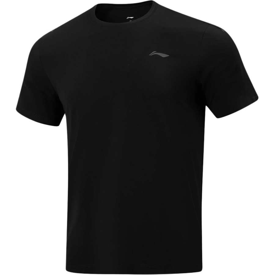 Li-Ning Li Ning Fitness Series T Shirts Men's Black Crew Neck Moderate Straight Fit