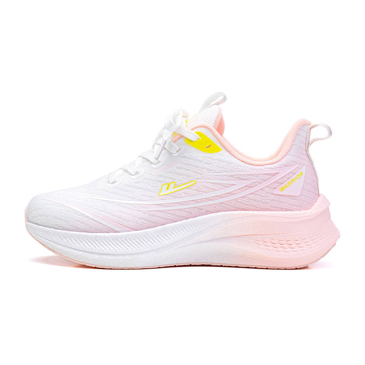 WARRIOR Running Shoes Women's Low Top White Pink Yellow