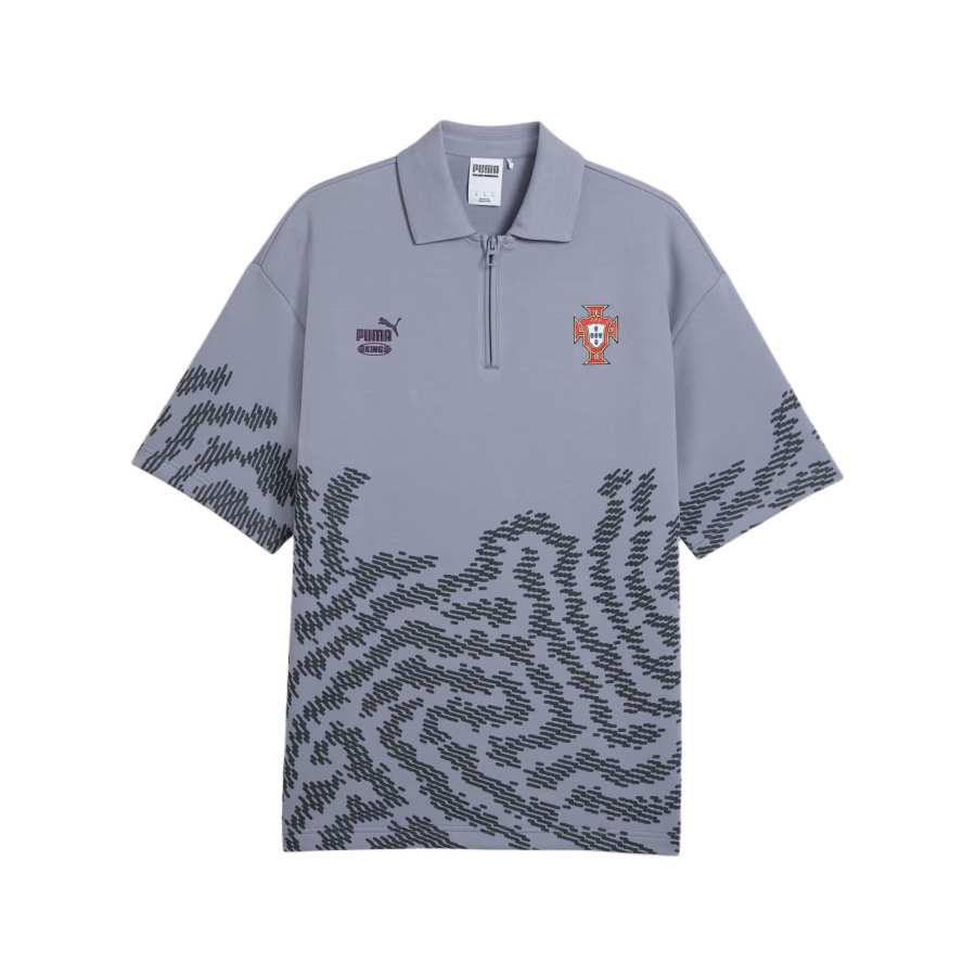 PUMA X FPF King Polo Shirts Unisex Sky Gray Lapel Moderate