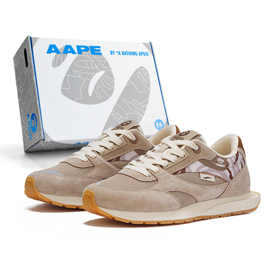 Aape Block Walk Casual Shoes Unisex Low Top Light Umber/Burgundy/Royal Blue
