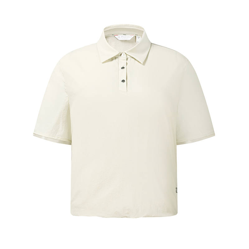 FILA Golf Polo Shirts Women's Light Beige Green Gray Lapel Moderate Straight Fit