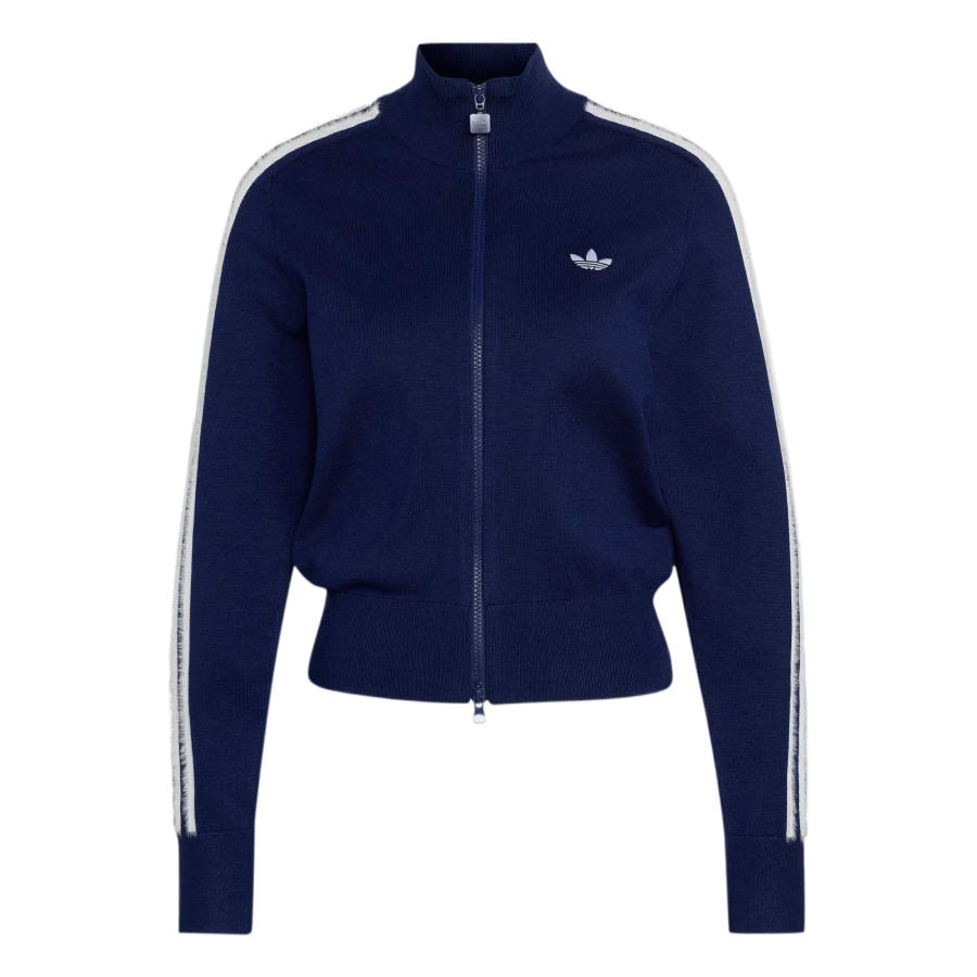 Adidas Originals Jackets Women's Dark Blue/White Turtleneck Moderate Straight Fit