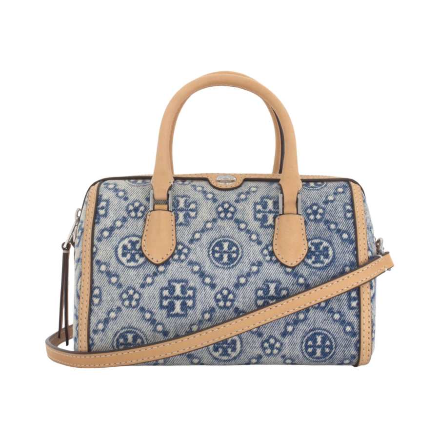 TORY BURCH T Monogram Cotton Shoulder Bag, Crossbody Bag, Handbag Mini Women's Light Blue