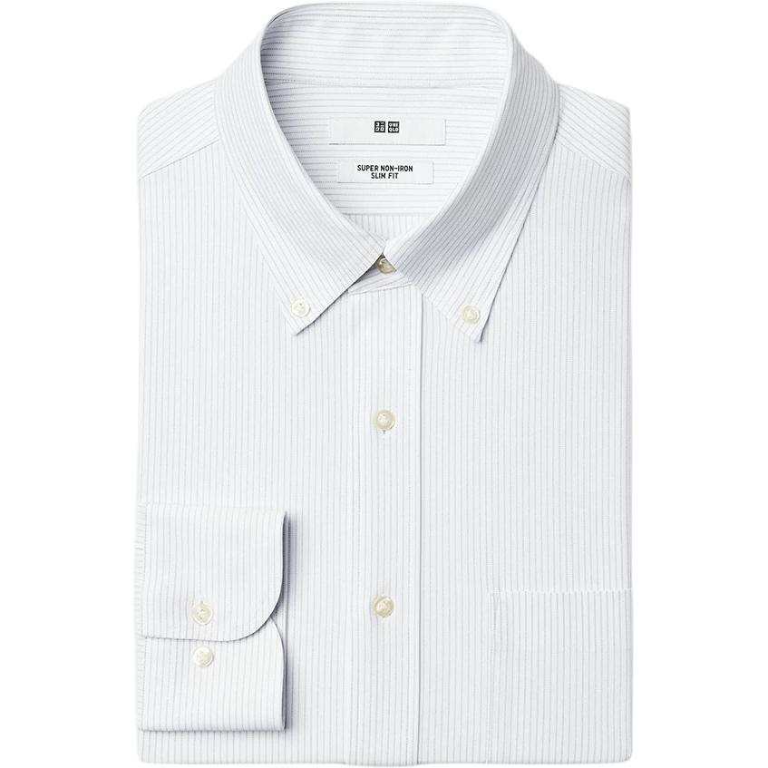 UNIQLO Shirts Men's Light Gray Lapel Moderate