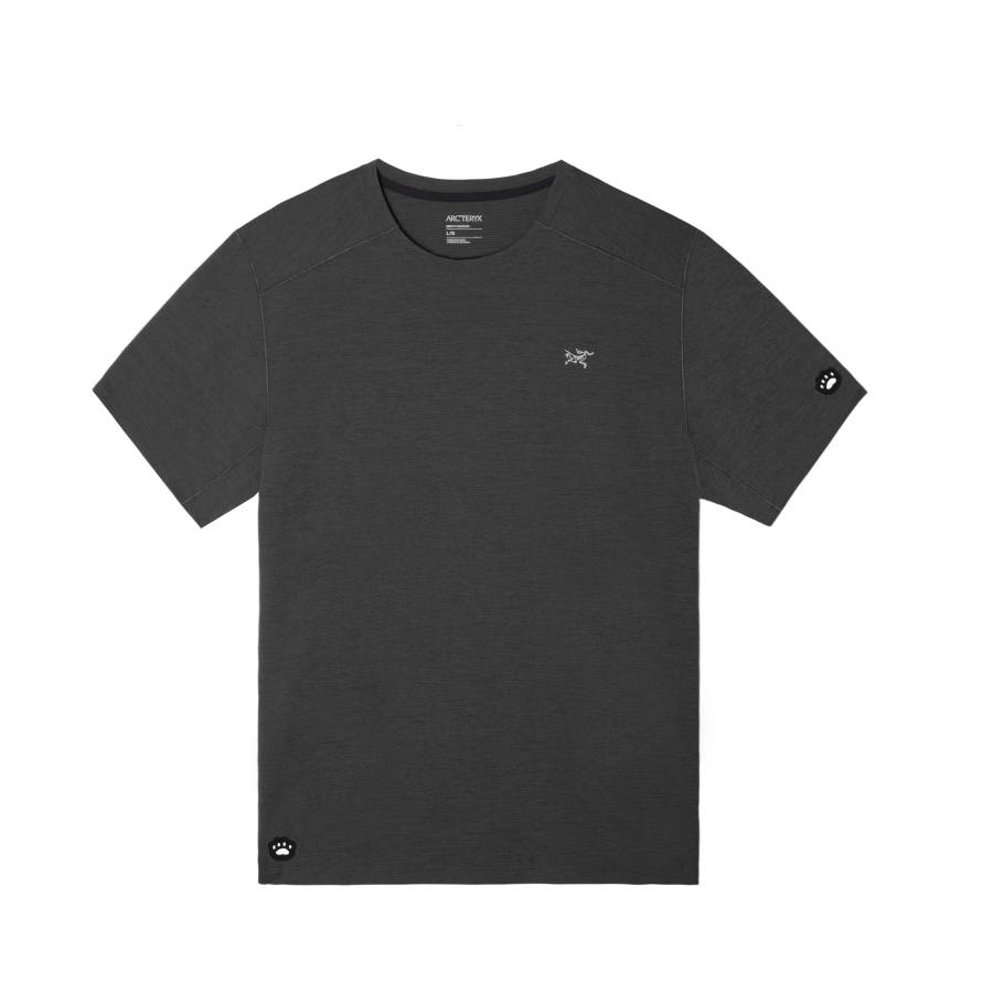 Arcteryx CORMAC Quick Dry T Shirts Men's Black Gray/Black Heather Crew Neck