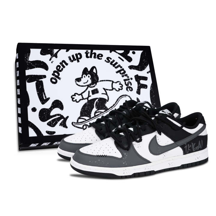 Nike Nike Dunk Skateboard Shoes Unisex Low Top Black/White/Gray