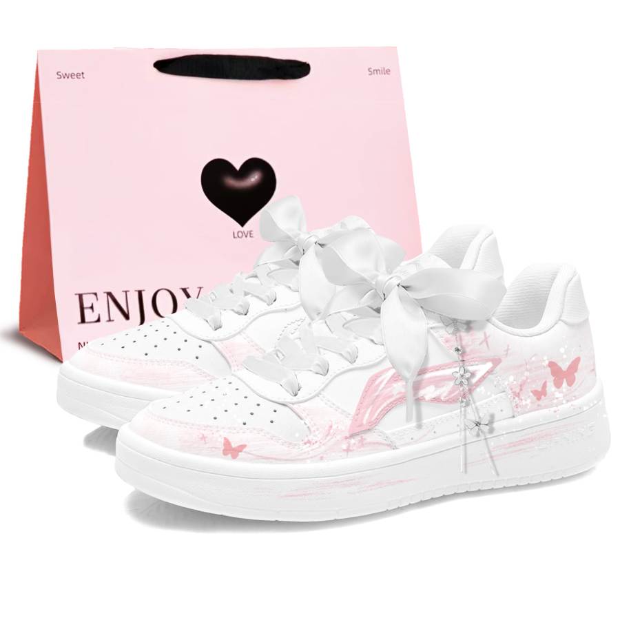 Li-Ning Li Ning Floating Boat Skateboard Shoes Women's Low Top Pink/White
