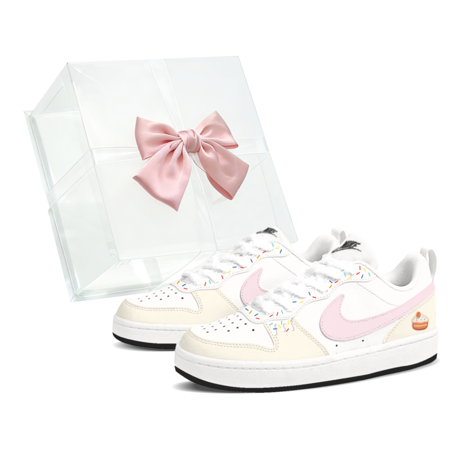 Nike Nike Court Borough Strawberry Cake Low top Skateboard Shoes Unisex Custard Powder