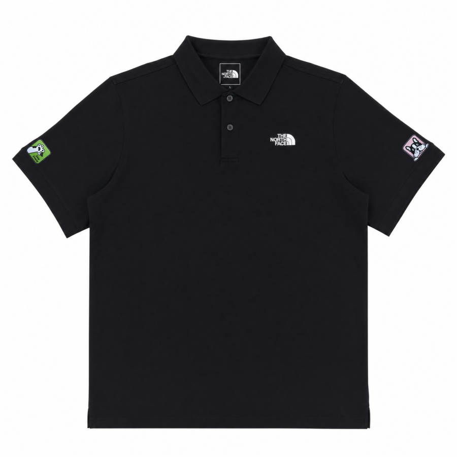 THE NORTH FACE Polo Shirts Unisex Cosmic Black Polo Collar Moderate Straight Fit