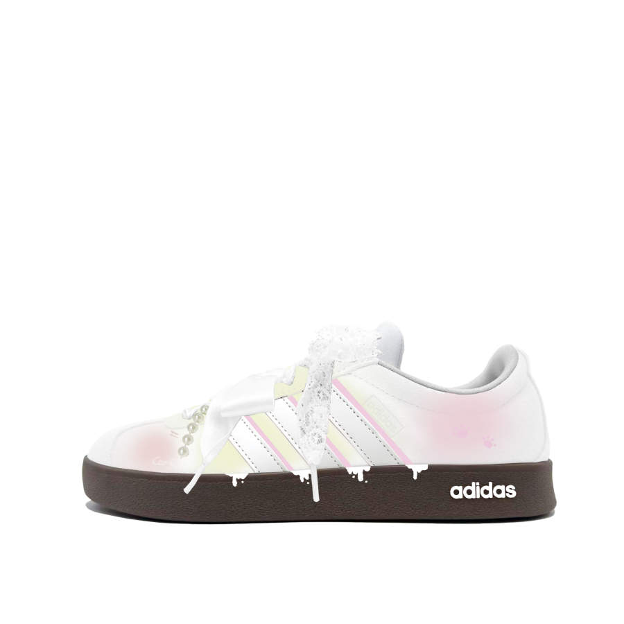 Adidas Adidas Vl Court Classic German Army Trainers Unisex Low Top Pink