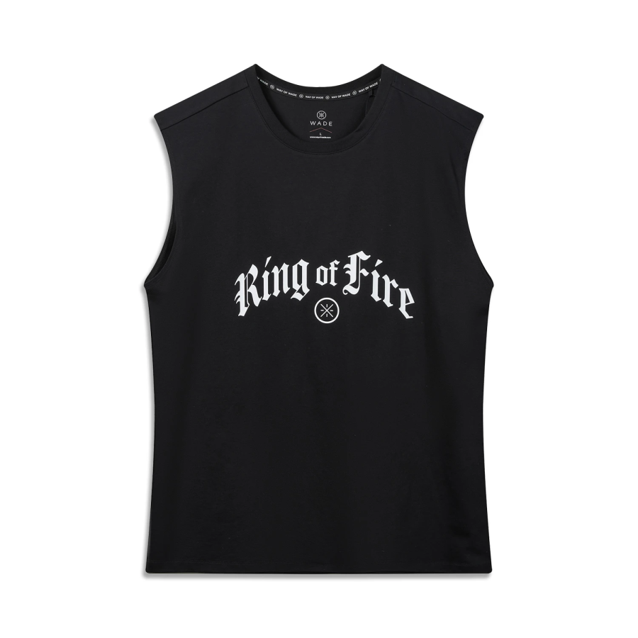 Li-Ning Li Ning Tank Tops Men's Black Crew Neck Moderate Straight Fit