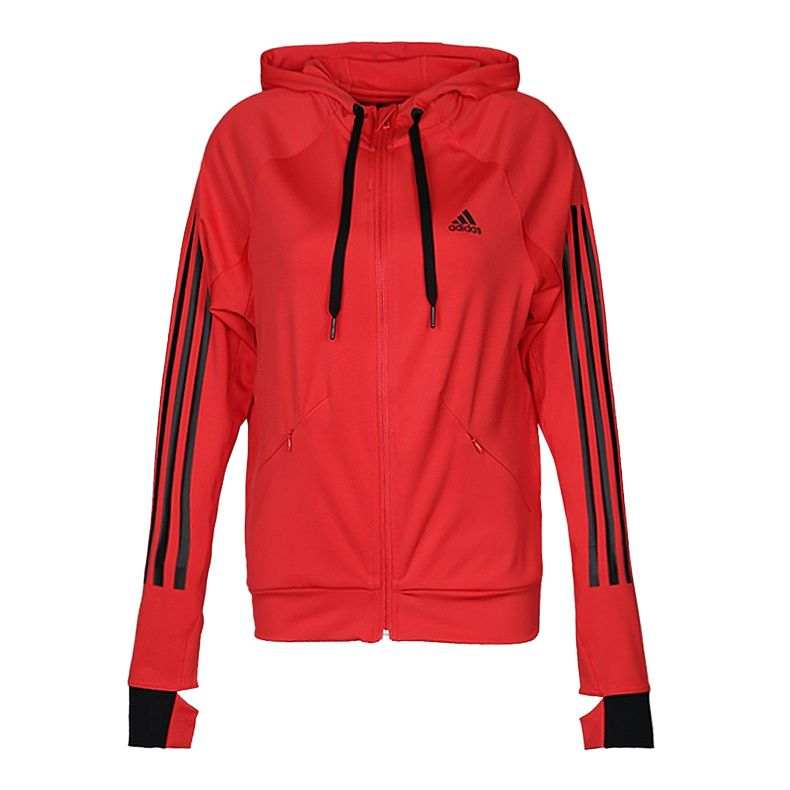 Adidas Adidas Jackets Women's Red Hooded Non Detachable Moderate Other