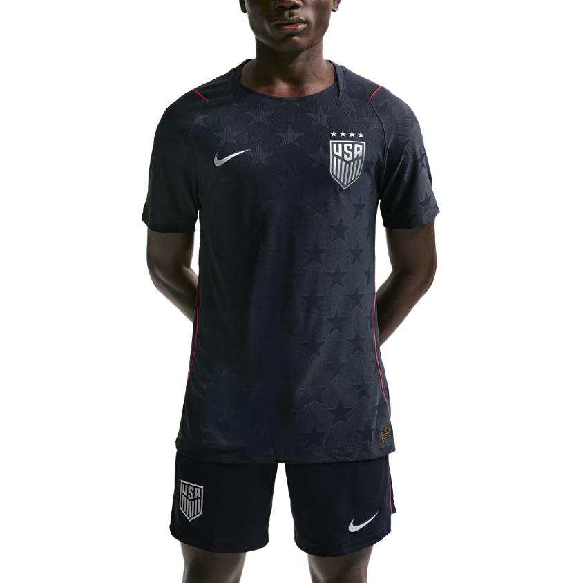 Nike Nike United States National Team Soccer Jerseys Men's Dark Obsidian Black Crew Neck