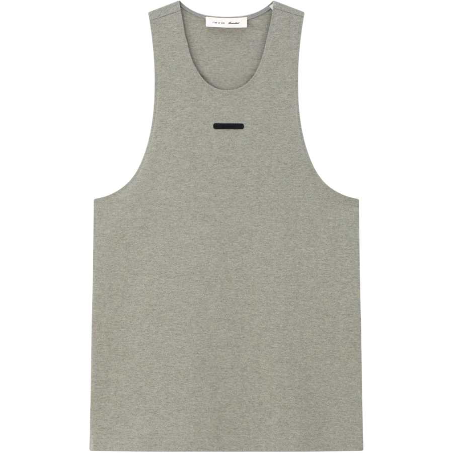 Fear Of God Essentials Tank Tops Unisex Seal Heather Gray U Neck Moderate