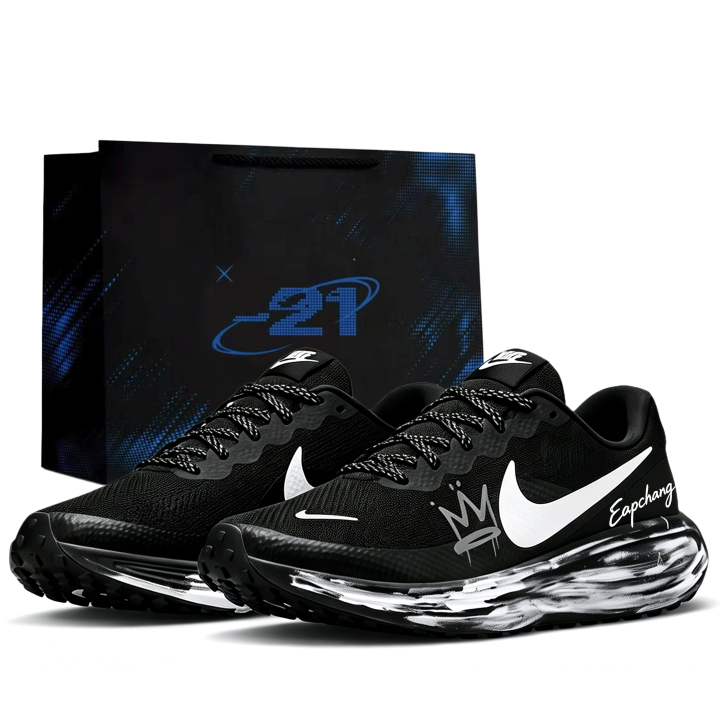 Nike Nike Running Shoes Men's Low Top Black & White & Gray