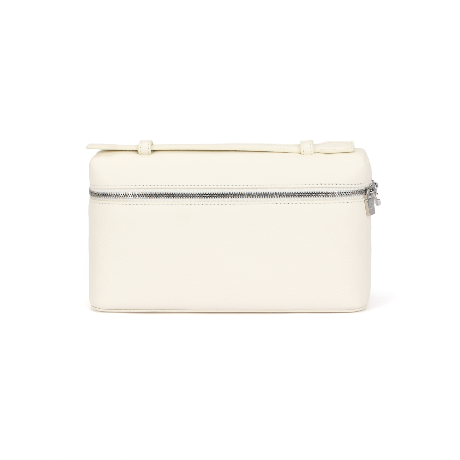 Loro Piana ExtraPocket Grain Calfskin Crossbody Handbag Women's Antique Inspired Style Silver