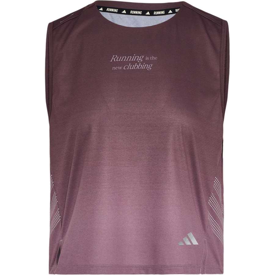 Adidas Adidas Sleeveless Sports Shirts Women's Dark Brown/Relic Purple/Dark Silver Gray Crew Neck Moderate Other