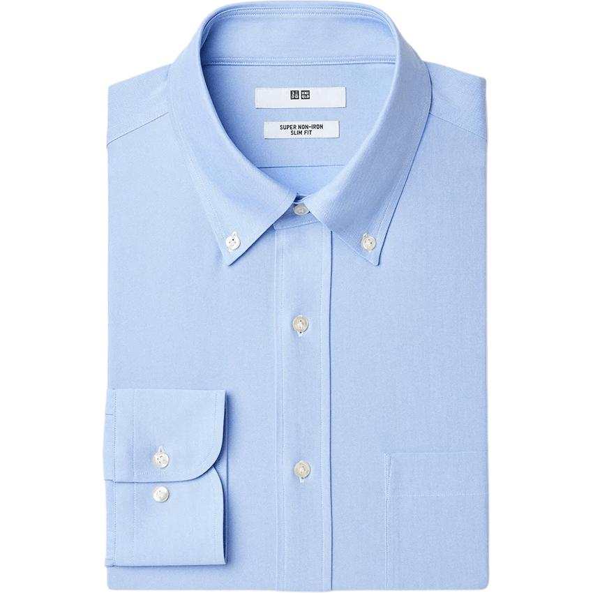 UNIQLO Shirts Men's Lake Blue Lapel Moderate