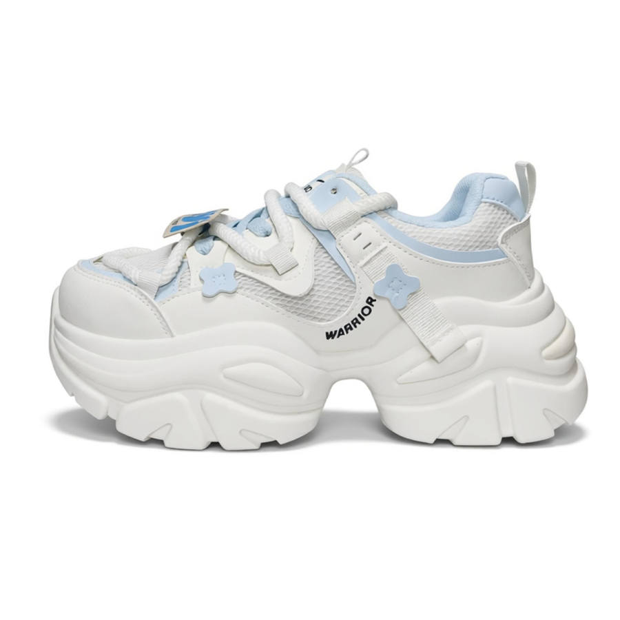WARRIOR WARRIOR Chunky Sneakers Women's Low Top Beige Light Blue