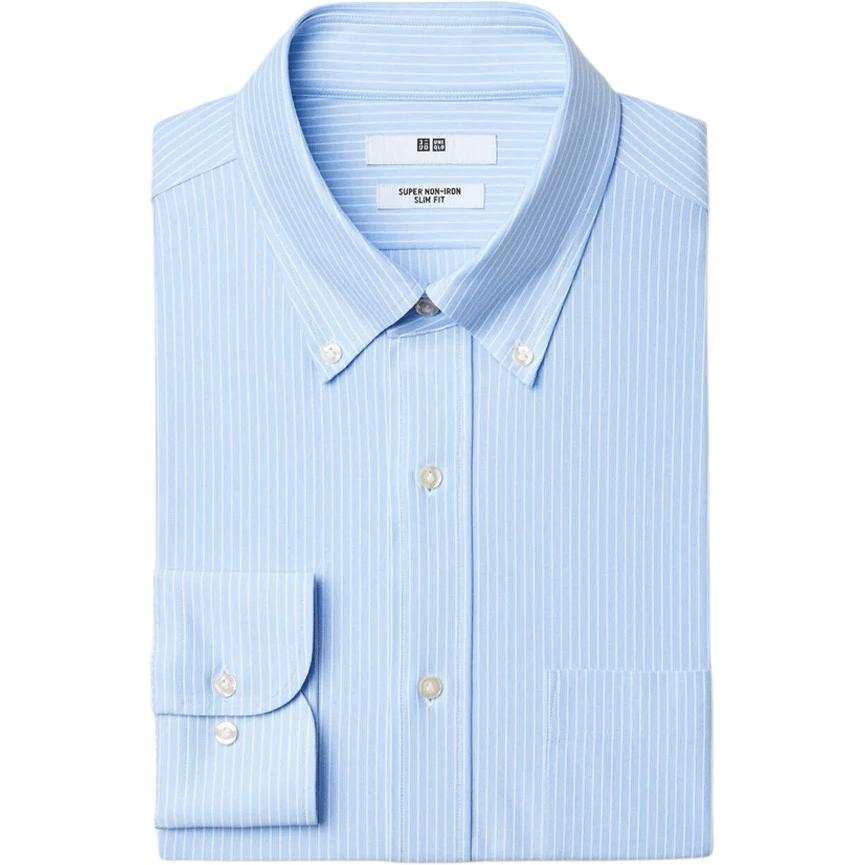 UNIQLO Shirts Men's Sky Blue Lapel Moderate
