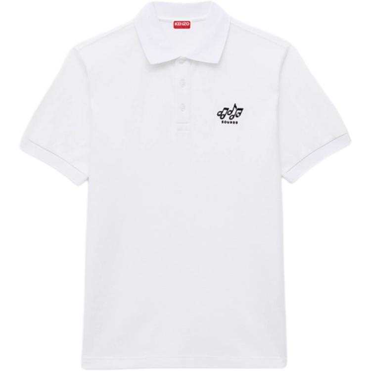 KENZO Polo Shirts Unisex Ecru Polo Collar Moderate Straight Fit