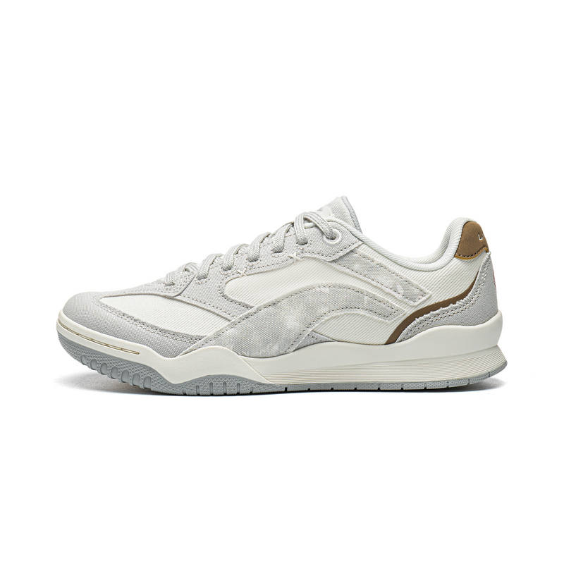 Li-Ning Li Ning Moon White Retro Skateboard Shoes Women's Low Top Mist White/Stone Gray