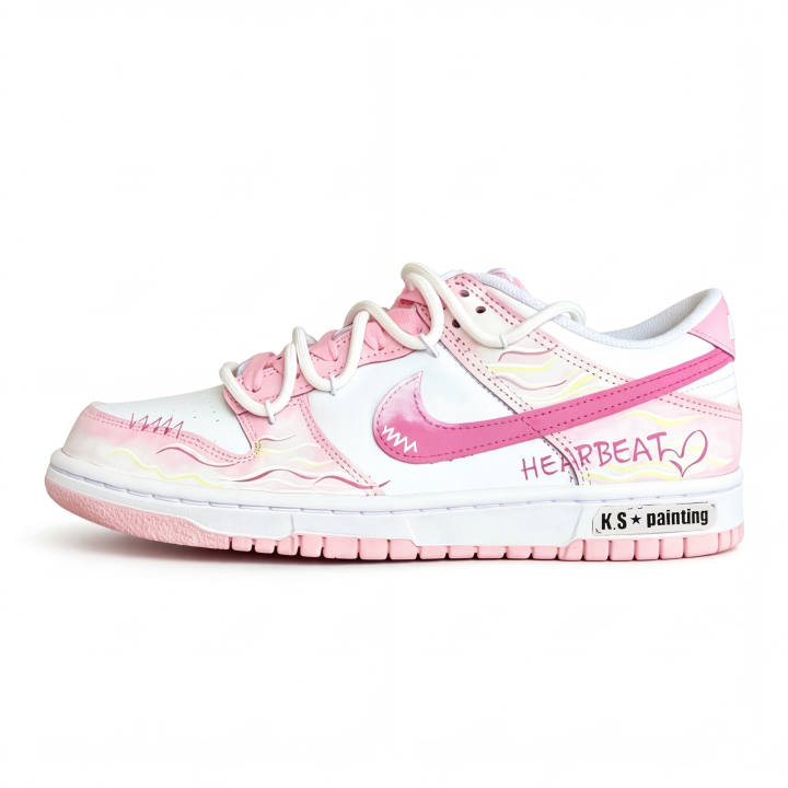 Nike Nike Dunk Leather Low top Skateboard Shoes Women's Pink Yellow
