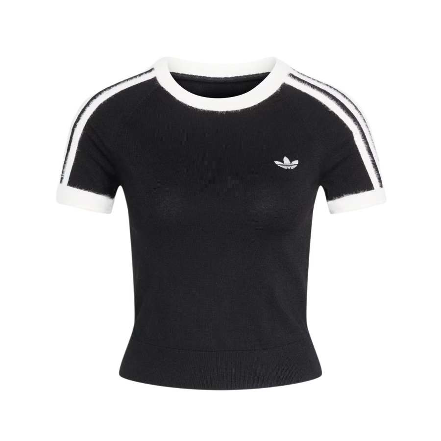 Adidas Originals T Shirts Women's Black/White Crew Neck Moderate Other