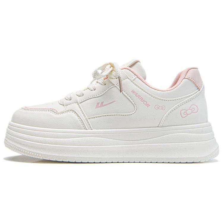 WARRIOR Skateboard Shoes Women's Low Top Beige Light Pink Red