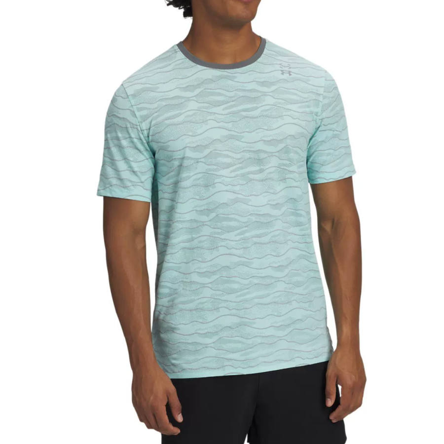 Under Armour T Shirts Men's Nouveau Turquoise Crew Neck Moderate
