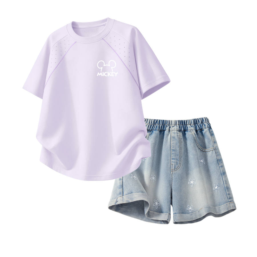 Disney Kids Casual Sportswear Crew Neck Thin Stretch Breathable