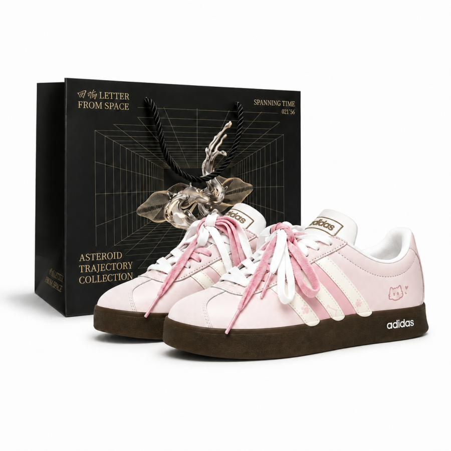 Adidas Adidas Vl Court Classic Skateboard Shoes Unisex Low Top Powder