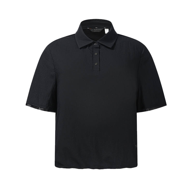 FILA Golf Polo Shirts Women's Pitch Black Lapel Moderate Straight Fit