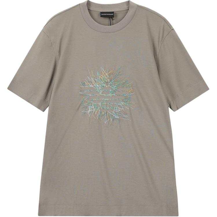 EMPORIO ARMANI T Shirts Men's Gray Crew Neck Moderate