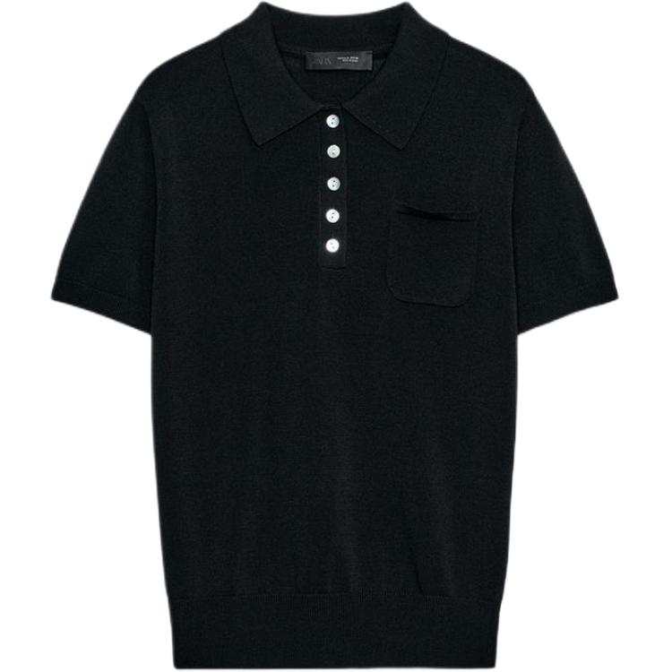 ZARA Polo Shirts Women's Black