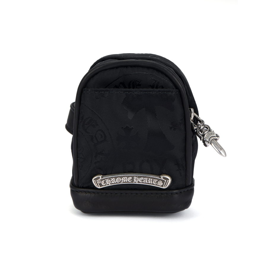 Chrome Hearts Nylon Wrist Bag Coin Purse Unisex Black