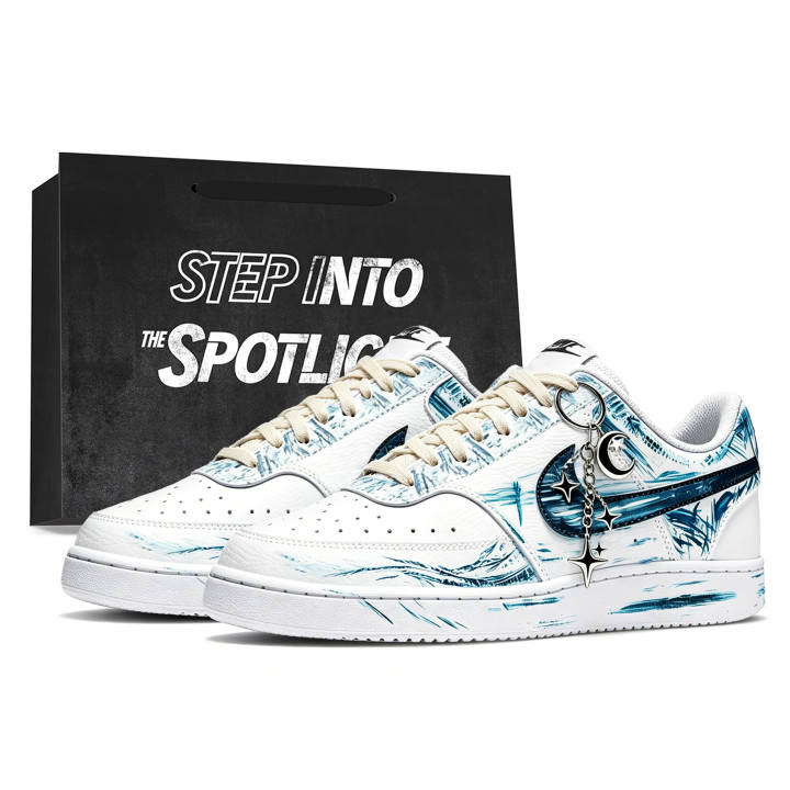 Nike Nike Court Vision 1 Skateboard Shoes Unisex Low Top White/Blue