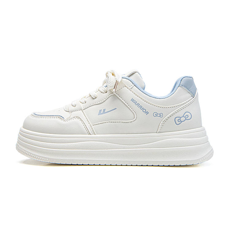 WARRIOR WARRIOR Skateboard Shoes Women's Low Top Beige Light Blue