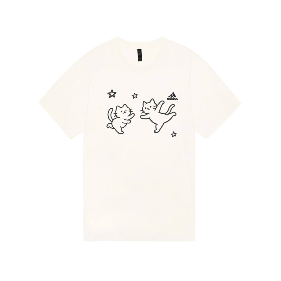 Adidas Adidas MUST HAVES T Shirts Unisex Ecru Crew Neck Moderate