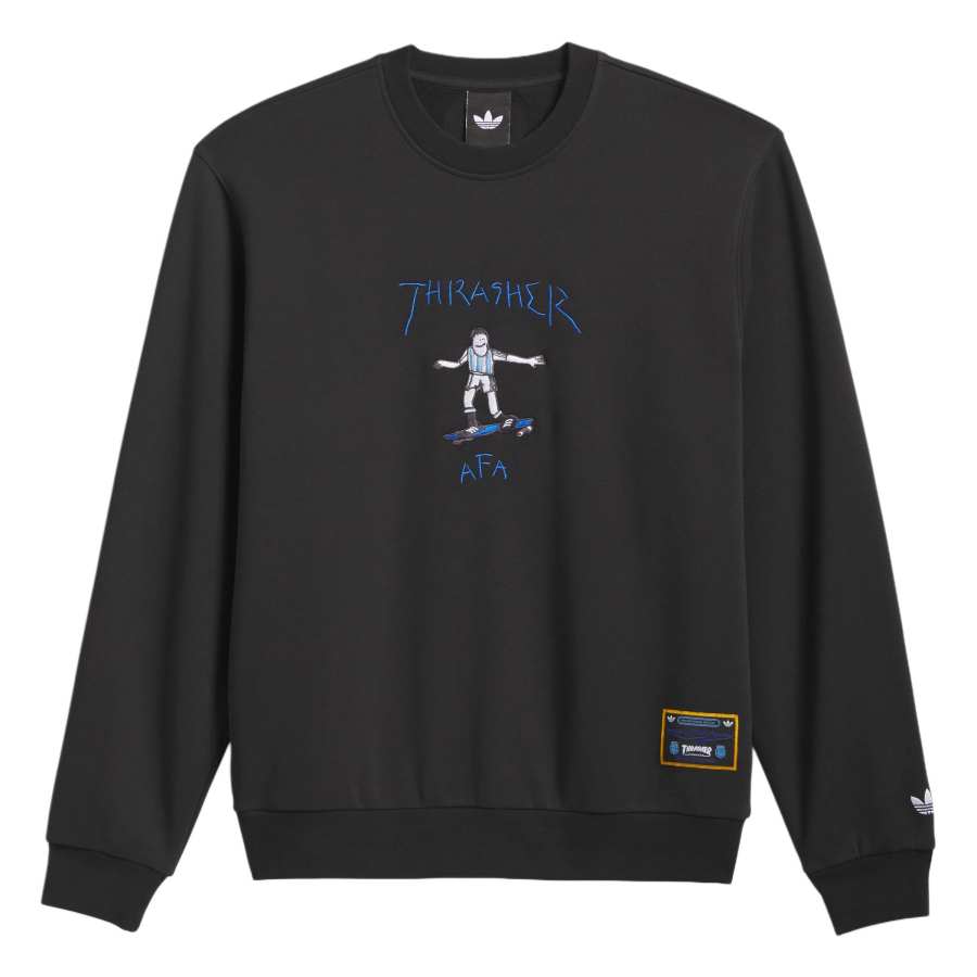 Adidas Originals X Thrasher Sweatshirts Unisex Black Crew Neck Moderate