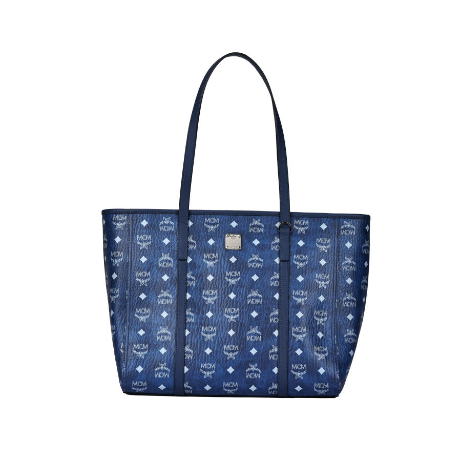 MCM Toni Artificial Leather Tote Bag, Shopping Bag, Handbag, Shoulder Bag Medium Women's Blue