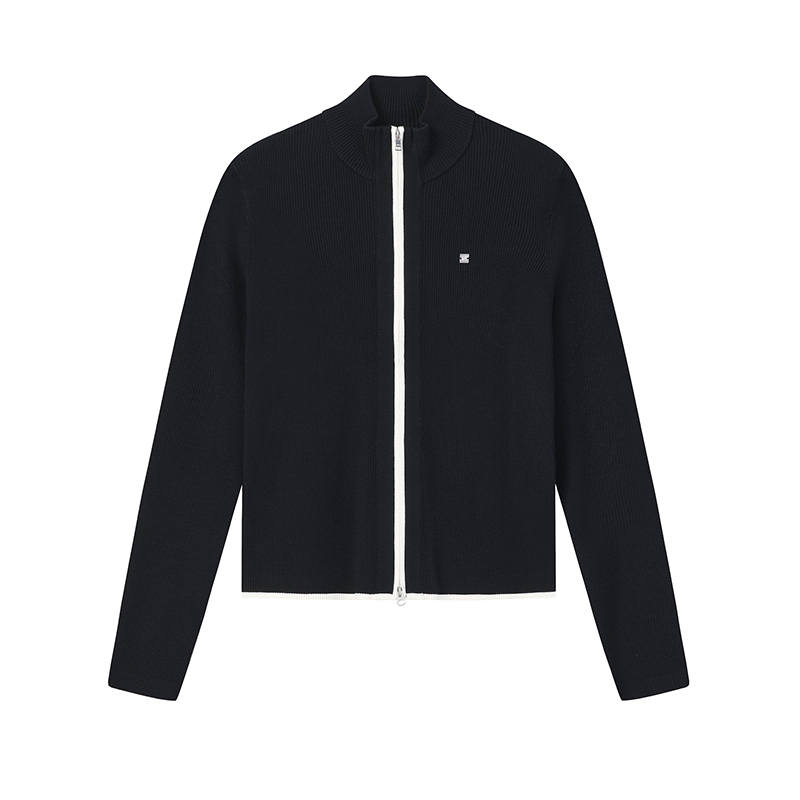 FILA WHITE Knitwear Women's Legend Blue Stand Collar Moderate