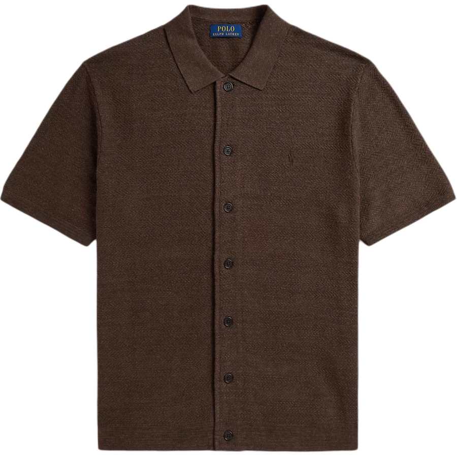 Polo Ralph Lauren Knitwear Men's Brown Lapel Moderate Straight Fit