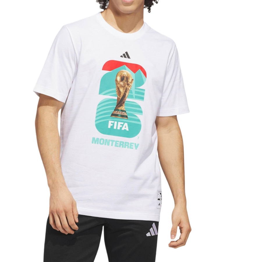 Adidas Adidas WORLD CUP T Shirts Men's White Crew Neck Moderate