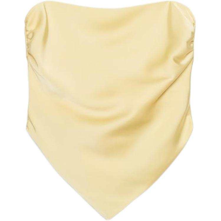 ZARA Strapless Tops Women's Yellow Other