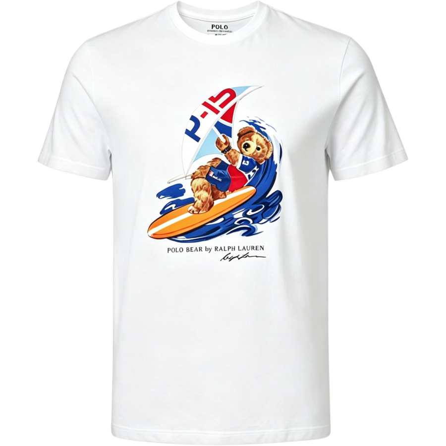 Polo Ralph Lauren Polo Bear SS26 T Shirt Custom Slim Fit Men's White